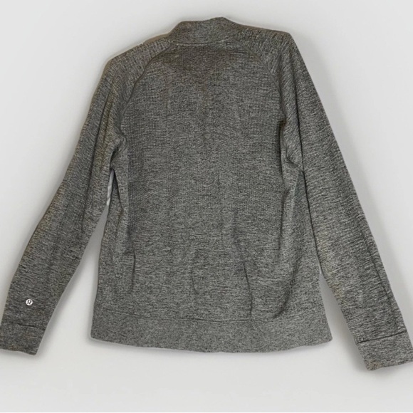 Lululemon Engineered Warmth Half Zip M Preppy Casual Light Gray Wool Blend Shirt - Picture 2 of 7
